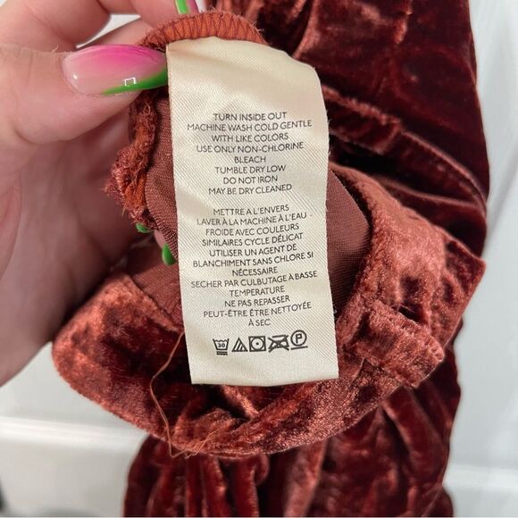 NEW Free People Lotus Velvet Pant in Garnet - Picture 15 of 16